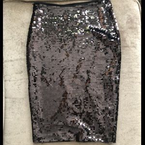 Black sequin skirt